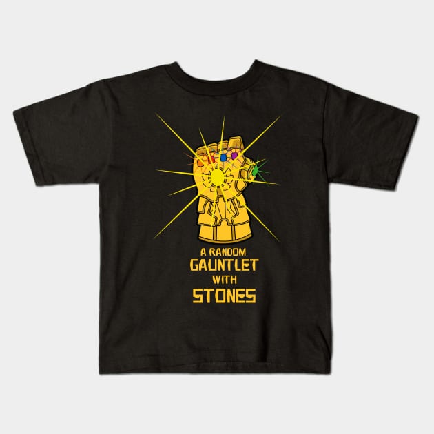 A RANDOM GAUNTLET WITH STONES Kids T-Shirt by janlangpoako